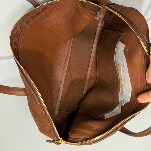 NEW Madewell Top-Zip Shoulder Bag in Soft Mahogany Suede NW382 $158 - Picture 10 of 12